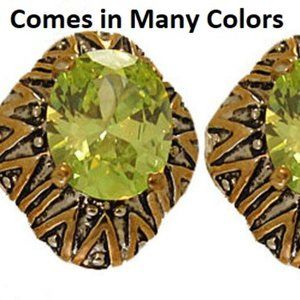 Earring green Swarovski CZ Stone NWT